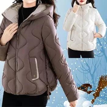 Куртки для женщин с капюшоном женские хлопковые набивные толстые пэчворк женские пальто винтажная верхняя одежда тренд Y2k мода теплое пальто M чёрный