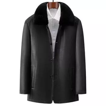 Куртки из натуральной кожи для мужчин на осень и зиму, новые деловые повседневные простые модные кожаные куртки 48