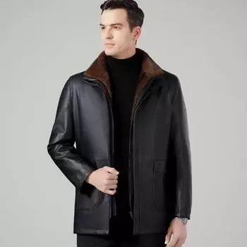 Куртки из натуральной кожи для мужчин среднего возраста, шубы из утолщенного меха норки, зимняя одежда для людей среднего и пожилого возраста, куртки Nick для пап 170