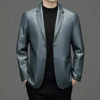 Куртки из натуральной кожи для мужчин среднего и пожилого возраста Повседневные куртки для отцов Кожаные куртки для мужчин Модные топы для людей среднего возраста 170