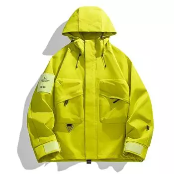 Куртки, мужская осенне-зимняя модная ветрозащитная одежда для альпинизма с капюшоном, американские ретро-функциональные рабочие куртки S