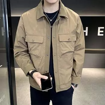 Куртки Мужская тонкая осенняя одежда 4 новых модных узких лацканов куртки Весенняя и осенняя мужская одежда L
