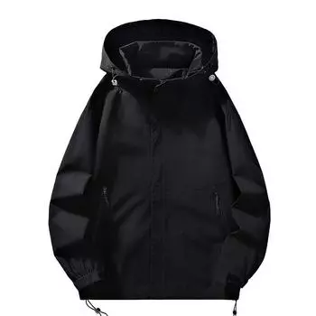 Куртки мужские весна и осень модная брендовая верхняя одежда с капюшоном универсальные мужские водонепроницаемые куртки мужская одежда M