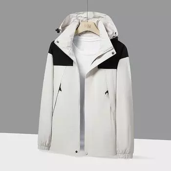 Куртки мужские весна и осень новые модные универсальные повседневные куртки для мужчин свободные уличные ветрозащитные куртки с капюшоном для мужчин XS