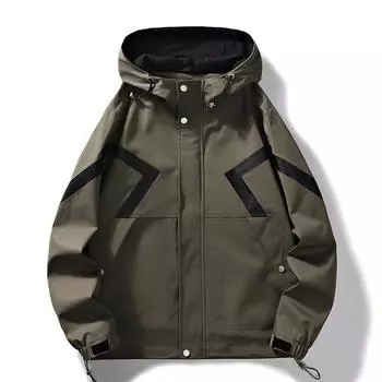Куртки мужские весна и осень новые трендовые свободные рабочие топы для активного отдыха зеленые модные и универсальные повседневные куртки M