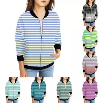 Куртки на молнии для девочек, детские осенние толстовки с длинными рукавами, верхняя одежда с карманами 5-15 лет 110