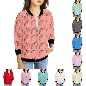 Куртки на молнии для девочек, детские осенние толстовки с длинными рукавами, верхняя одежда с карманами 5-15 лет 130 синий