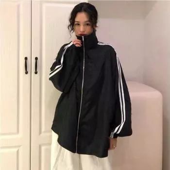 Куртки на молнии в стиле хип-хоп для мужчин с воротником-стойкой, ветровки, пальто, весна-осень, кардиган, уличная одежда XXL красный