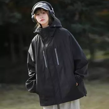 Куртки с капюшоном в американском стиле для мужчин и женщин, весенние и осенние трендовые брендовые парные модели, свободная одежда для альпинизма на открытом воздухе, спортивные куртки M