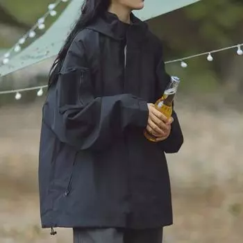 Куртки унисекс с капюшоном 2023 года: Рабочая одежда для весны, осени и зимы — легкая и свободная Small зелёный