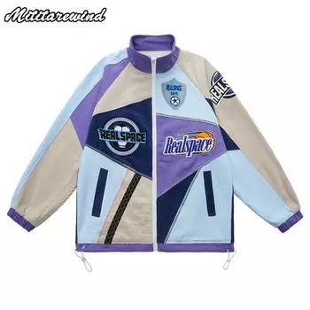 Куртки в стиле хип-хоп для мужчин с вышитыми буквами, университетские нашивки y2k, мужские и женские мешковатые пальто большого размера для мужчин M