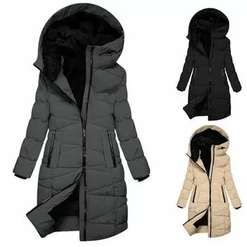 Куртки женские оверсайз однотонные осенне-зимние куртки пальто L хаки