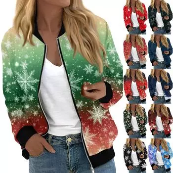 Куртки женские с длинным рукавом, легкие, на молнии, с принтом, верхняя одежда, повседневные, стеганые куртки с карманами S белый