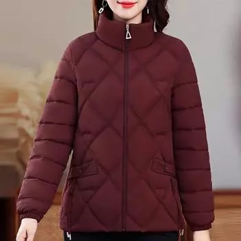 Куртки женские среднего возраста Зимняя верхняя одежда 2024 Толстые теплые парки Элегантные новые пальто XL чёрный