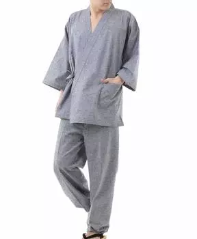 Kurume Tsumugi Made in High Made with Careful Light LL [Edoten] Samue, Weave, Япония, Качество, Материалы, Tsumugi, Мужской серый, светло-серый