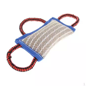 Кусачка с удобными и прочными ручками — игрушка-буксир для средних и крупных собак Blue L