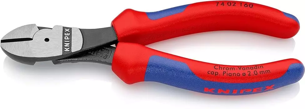 Кусачки диагональные KNIPEX Strong, жесткие 7402-160 (для провода) (SB)