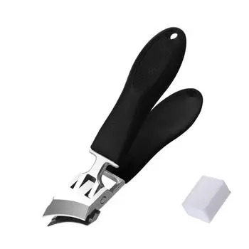 Кусачки для ногтей из нержавеющей стали, инструмент для педикюра и маникюра, скошенный кончик, кусачки для кутикулы, острый триммер для ногтей для взрослых чёрный