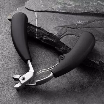 Кусачки для ногтей из нержавеющей стали с большим отверстием и изогнутой головкой, устойчивые к брызгам, унисекс, кусачки для толстых ногтей на ногах, маникюрные инструменты для ухода за ногтями серебряный