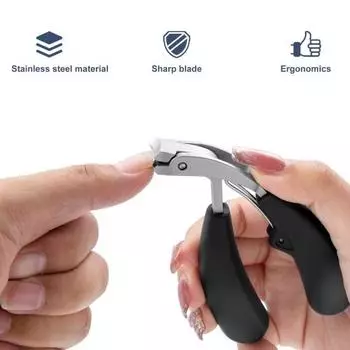 Кусачки для ногтей из нержавеющей стали с большим отверстием и изогнутой головкой, устойчивые к брызгам, прочные, портативные, мужские чёрный