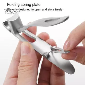 Кусачки для ногтей из нержавеющей стали с пилкой, изогнутым краем, большим отверстием, прочные, портативные, для мужчин и женщин, для толстых ногтей на ногах, маникюра и ухода за ногтями чёрный