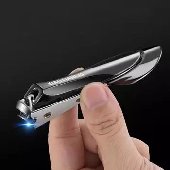 Кусачки для ногтей из нержавеющей стали, самые острые кусачки для ногтей, изогнутый край для взрослых, мужчин, женщин, откидное средство для чистки ногтей/пилка Black large