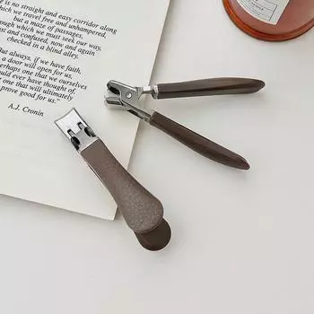 Кусачки для ногтей острые брызгозащищенные бытовые взрослые большие портативные кусачки для ногтей из нержавеющей стали с чехлом коричневый
