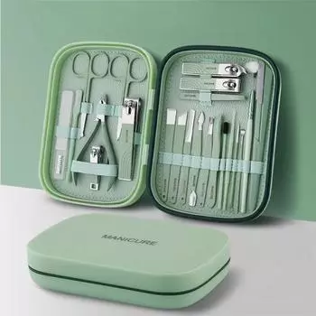 Кусачки для ногтей розовое золото, 23 предмета, диагональный отшелушивающий маникюрный набор из нержавеющей стали, бытовые ложки для ушей, ножницы для мужчин