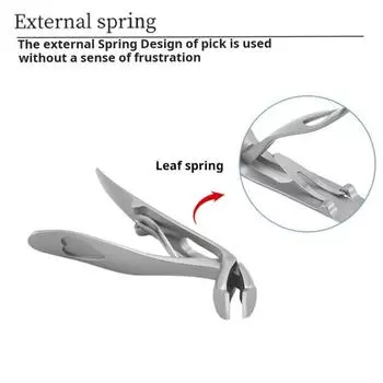 Кусачки для ногтей с металлическими пилочками, эргономичные кусачки для ногтей с угловой головкой, набор из нержавеющей стали, толстые кусачки для вросших ногтей A чёрный