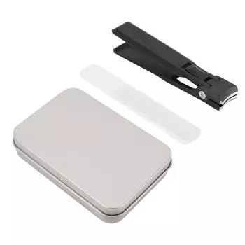 Кусачки для ногтей с пилкой, черные, ультратонкие, из нержавеющей стали, большие, плоские, для ногтей на ногах