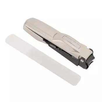 Кусачки для ногтей с широким раскрытием челюстей, из нержавеющей стали, портативные, с пилкой для ногтей, для толстых ногтей, цвет шампанского золота