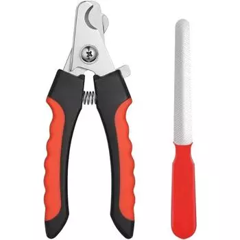 Кусачки для ногтей у собак Профессиональные кусачки и триммеры для ногтей у домашних животных Кусачки для ногтей у домашних собак и кошек Точилка для ногтей у собак с защитным кожухом красный