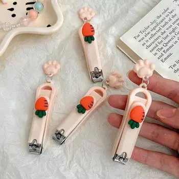 Кусачки для ногтей в форме моркови, студенческий домашний маникюрный нож, одинарные портативные кусачки для ногтей из нержавеющей стали 2pcs