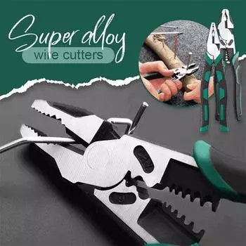 Кусачки для проволоки из суперсплава Инструмент для зачистки проводов Плоскогубцы-разрушители Универсальные острогубцы Электрик Металлообработка Профессиональный инструмент