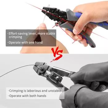 Кусачки для рыбалки, плоскогубцы для рыбалки, поводок для троса, инструмент для обжима труб из высокоуглеродистой стали, клещи для обжима труб чёрный