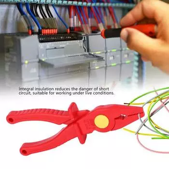 Кусачки Ручной инструмент Многофункциональные изолированные пластиковые кусачки Ручной инструмент для установки инструментов Пластиковые плоскогубцы красный