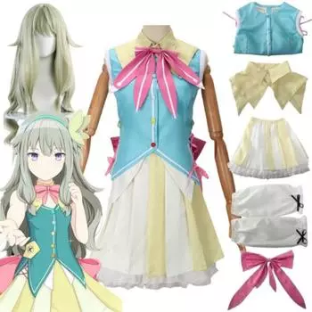 Kusanagi Nene Cosplay Costume Women Cute Costume Idol Nene Dress Headwear For Comic Con one size белый