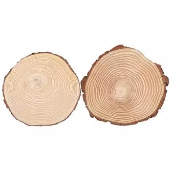Куски натурального дерева Необработанные деревянные круги Орнаменты Кусочки дерева неправильной формы с корой 22.5x23cm/8.9x9.1in