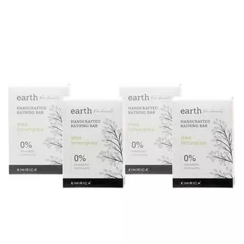 Кусковое мыло для купания Kimirica Earth Shea Lemongrass, ручная работа, 100% веганский продукт, без парабенов, упаковка из 4 шт.