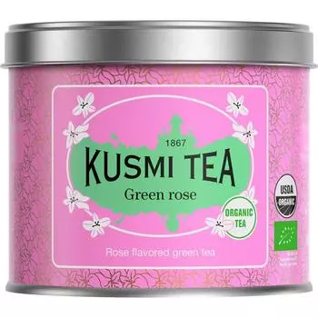 KUSMI TEA Kusumi Tea Green Rose 100g Can Organic JAS Certified Green Tea Imported [Regular Product]