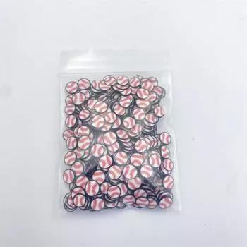 Кусочек полимерной глины 10 мм Футбольный мяч Баскетбол Бейсбол Регби Ломтик для ногтей 10 г Пакетная упаковка Ломтики полимерной глины для дизайна ногтей Наполнитель слизи для рукоделия 10g