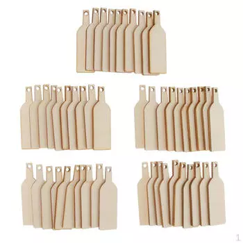 Кусочки из 50 неокрашенных бутылок, деревянные подарочные бирки, этикетки, таблички