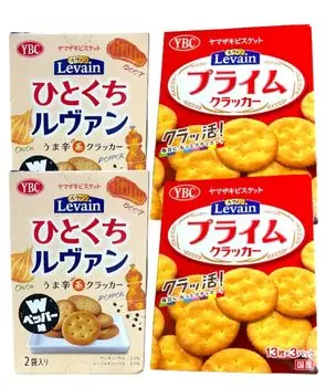 Кусочки крекеров Levain Prime Crackers x 3 x 2 коробки Кусочки крекеров Hitachi Levain Spicy Crackers x 2 x 2 коробки [Пробный набор] (13 упаковок) (34г пакеты)