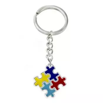 Кусок головоломки, брелок для ключей, автомобильный брелок, подарок унисекс разноцветный