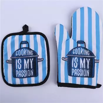 Кусок Симпатичные Нескользящие Черно-Серые Хлопковые Модные Скандинавские Кухонные Прихватки Для Микроволновой Печи Выпечки Барбекю Прихватки Варежки