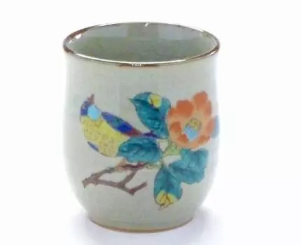 Кутани Маленькая камелия и птица [Чайная чашка] [Задняя фотография]