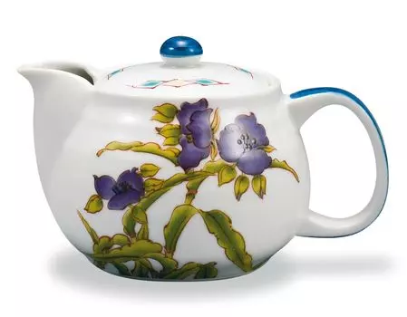 Kutani ware Iwataya beautiful four pot teapot Shirogusa Japan s seasons (June) AP7-5171 белый
