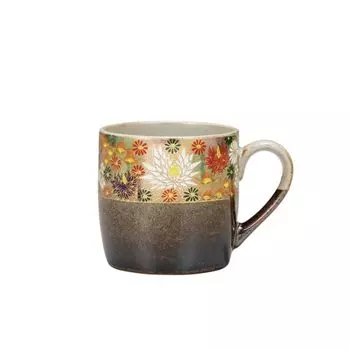 Kutani ware Iwataya mug genuine gold flower filling Kutani ware K8-868