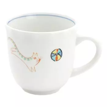 Kutani Ware Mug Cat Porcelain Made in Japan Diameter x Height 8.5cm 8.5cm белый