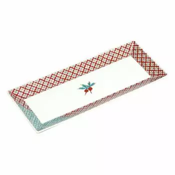 Kutani ware Seikogama 8 Long square plate Red turnip Porcelain Made in Japan (Limited stock) No. (single item) SK-281 белый